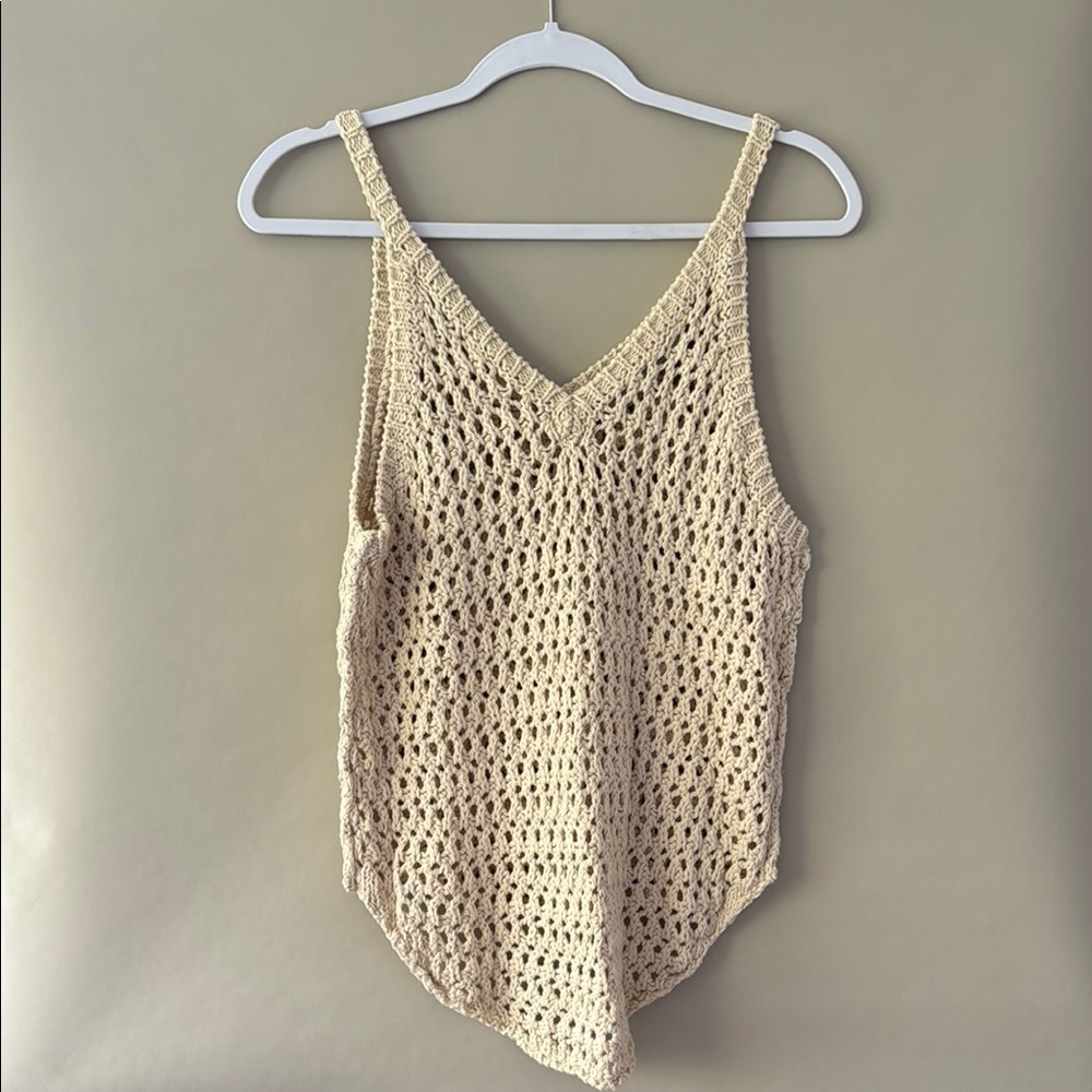 Free People Cream Crochet Top
